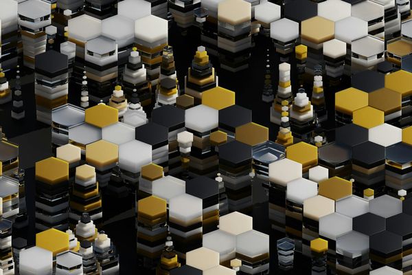 Abstract mint light curves on black background